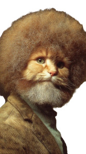 Bob Ross Cat Vinyl Car Decal Sticker – Waterproof & UV-Resistant 8"