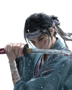 Lone Samurai Woman Vinyl Car Decal Sticker – Waterproof & UV-Resistant 8"