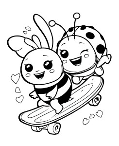 Joyful Bug Skateboarders Vinyl Car Decal Sticker – Waterproof & UV-Resistant 8"