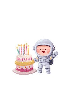 Tiny Astronaut Celebration Vinyl Car Decal Sticker – Waterproof & UV-Resistant 8"