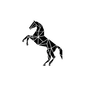 Geometric Jumping Horse Vinyl Car Decal Sticker – Waterproof & UV-Resistant 8"