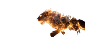 Spectral Flame Lion Vinyl Car Decal Sticker – Waterproof & UV-Resistant 8"