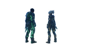 Futuristic Beach Encounter Vinyl Car Decal Sticker – Waterproof & UV-Resistant 8"