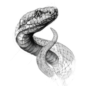 Snake Tattoo Sketch Vinyl Car Decal Sticker – Waterproof & UV-Resistant 8"