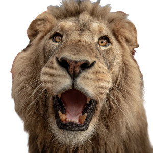 Circus Lion Roaring Vinyl Car Decal Sticker – Waterproof & UV-Resistant 8"