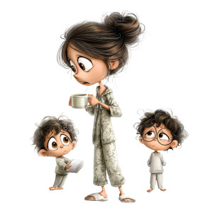 Mom Pouring Coffee Vinyl Car Decal Sticker – Waterproof & UV-Resistant 8"