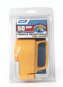 Camco Power Cord Plug End | 50 Amp Replacement Plug, Yellow, Easy Install Camco Power Cord Plug End | 50 Amp Replacement Plug, Yellow, Easy Install