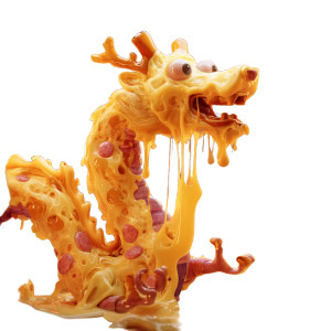 Cheese Dragon Vinyl Car Decal Sticker – Waterproof & UV-Resistant 8"