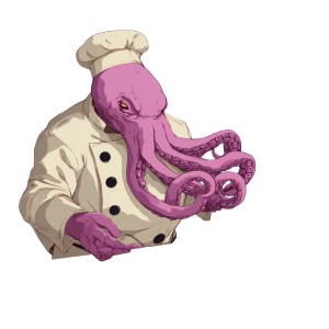 Octopus Chef Vinyl Car Decal Sticker – Waterproof & UV-Resistant 8"