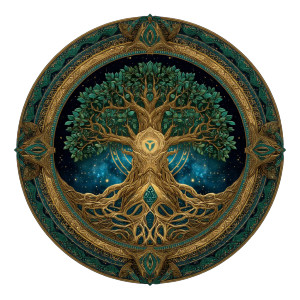 Galactic Yggdrasil Vinyl Car Decal Sticker – Waterproof & UV-Resistant 8"