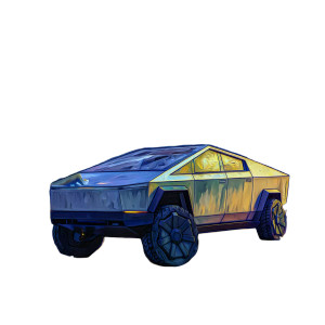 Alien On Cybertruck Vinyl Car Decal Sticker – Waterproof & UV-Resistant 8"