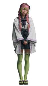 Shy Pink-Haired Woman Vinyl Car Decal Sticker – Waterproof & UV-Resistant 8"