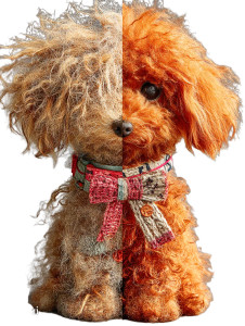 Poodle Hair Transformation Vinyl Car Decal Sticker – Waterproof & UV-Resistant 8"