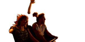 Friends On Roller Coaster Vinyl Car Decal Sticker – Waterproof & UV-Resistant 8"