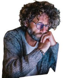 Stressed Man Vinyl Car Decal Sticker – Waterproof & UV-Resistant 8"