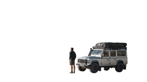 Man With Suv Vinyl Car Decal Sticker – Waterproof & UV-Resistant 8"