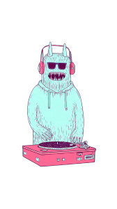 Monster Dj Rooftop Vinyl Car Decal Sticker – Waterproof & UV-Resistant 8"