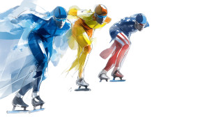 Olympic Speed Skaters Vinyl Car Decal Sticker – Waterproof & UV-Resistant 8"