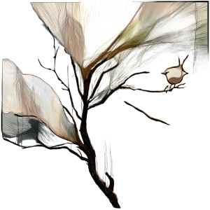 Bird In Sapling Vinyl Car Decal Sticker – Waterproof & UV-Resistant 8"