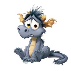 Sad Tiny Dragon Vinyl Car Decal Sticker – Waterproof & UV-Resistant 8"