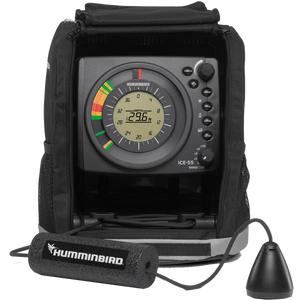 Humminbird Fish Finder Ice 55 Flasher | Dual Beam Sonar, 6-Color Fiber Optic Display, Ice Target Line, 2X Dynamic Zoom
