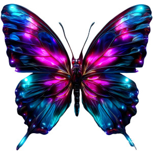 Luminous Cyber Butterfly Vinyl Car Decal Sticker – Waterproof & UV-Resistant 8"