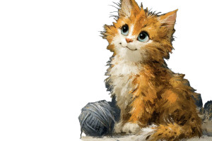 Orange Cat Playing V2 Vinyl Car Decal Sticker – Waterproof & UV-Resistant 8"