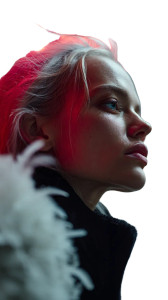 Futuristic Angel Portrait Vinyl Car Decal Sticker – Waterproof & UV-Resistant 8"