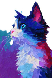 Impressionist Cat Vinyl Car Decal Sticker – Waterproof & UV-Resistant 8"