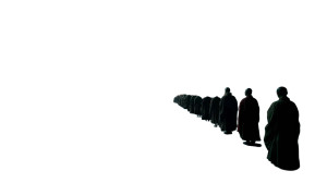 Monks Before Buddha Vinyl Car Decal Sticker – Waterproof & UV-Resistant 8"