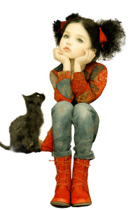 Whimsical Cute Girl Vinyl Car Decal Sticker – Waterproof & UV-Resistant 8"