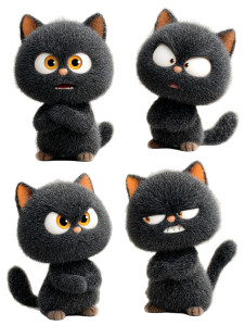 Cute Black Cat V6 Vinyl Car Decal Sticker – Waterproof & UV-Resistant 8"