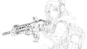 Anime Girl Tactical Vinyl Car Decal Sticker – Waterproof & UV-Resistant 8"