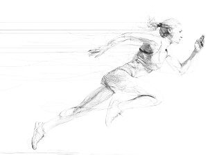 Running Woman Sketch Vinyl Car Decal Sticker – Waterproof & UV-Resistant 8"
