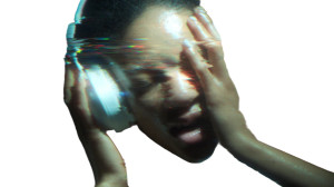 Glitchy Holographic Girl Vinyl Car Decal Sticker – Waterproof & UV-Resistant 8"