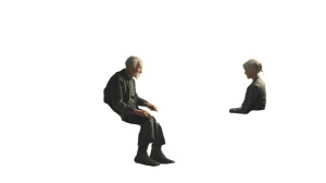 Elderly Couple Comfort Vinyl Car Decal Sticker – Waterproof & UV-Resistant 8"