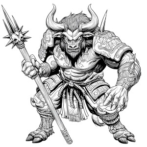 Minotaur Tattoo Art Vinyl Car Decal Sticker – Waterproof & UV-Resistant 8"