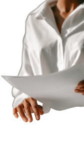 Brunette Reviewing Documents Vinyl Car Decal Sticker – Waterproof & UV-Resistant 8"