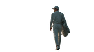 Golfer At Dawn Vinyl Car Decal Sticker – Waterproof & UV-Resistant 8"