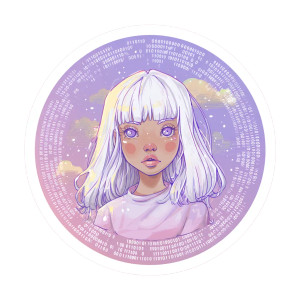 White-Haired Girl V4 Vinyl Car Decal Sticker – Waterproof & UV-Resistant 8"