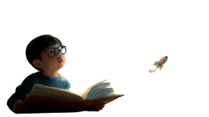 Magical Reading Boy V2 Vinyl Car Decal Sticker – Waterproof & UV-Resistant 8"