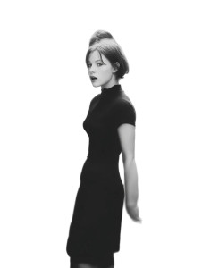 Elegant Brunette Walking V3 Vinyl Car Decal Sticker – Waterproof & UV-Resistant 8"