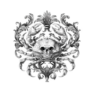 Skull Crab Drawing Vinyl Car Decal Sticker – Waterproof & UV-Resistant 8"