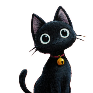 Happy Black Cat V3 Vinyl Car Decal Sticker – Waterproof & UV-Resistant 8"