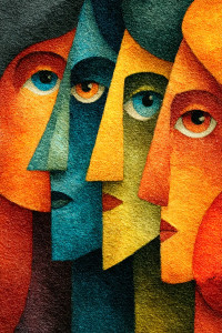 Cubist Masked Figures Vinyl Car Decal Sticker – Waterproof & UV-Resistant 8" Cubist Masked Figures Vinyl Car Decal Sticker – Waterproof & UV-Resistant 8"