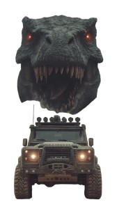 Dino Armor Clash Vinyl Car Decal Sticker – Waterproof & UV-Resistant 8"