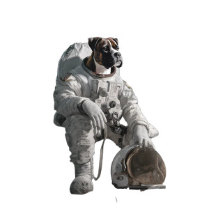 Astronaut Dog Human Vinyl Car Decal Sticker – Waterproof & UV-Resistant 8"