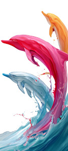 Leaping Dolphins Art Vinyl Car Decal Sticker – Waterproof & UV-Resistant 8"