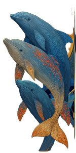 Mystical Dolphins Vinyl Car Decal Sticker – Waterproof & UV-Resistant 8"