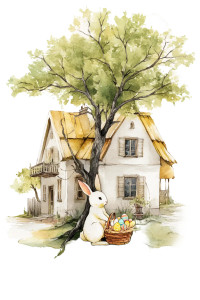 Cozy Easter Bunny Vinyl Car Decal Sticker – Waterproof & UV-Resistant 8"
